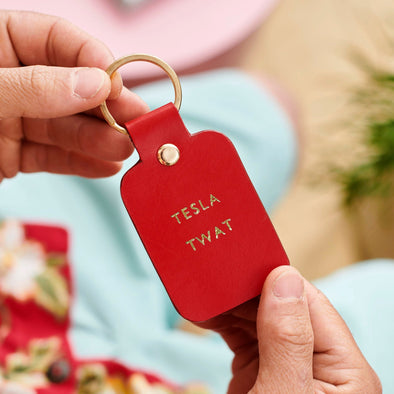 Telsa Twat Luxury Leather Key Ring