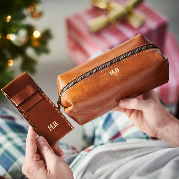 Leather Shaving Bag and Razor Cover