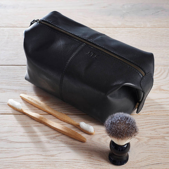 Dad Leather Wash Bag