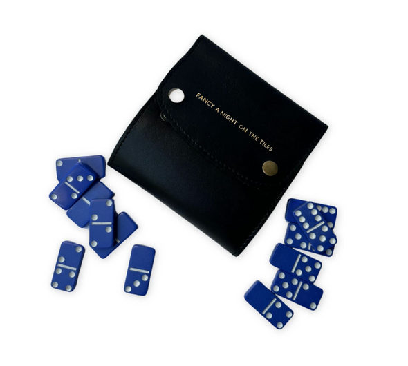 Dominoes Set With Personalised Leather Case - Night on The Tiles