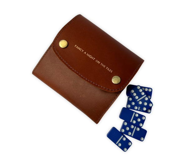 Dominoes Set With Personalised Leather Case - Night on The Tiles