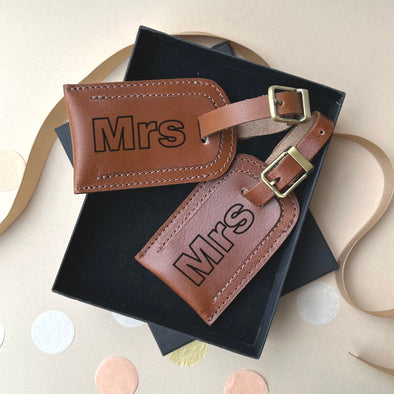 Mrs & Mrs Wedding Luggage Tags