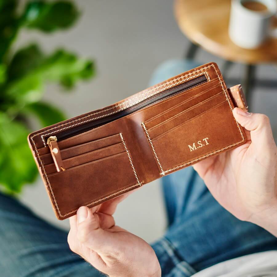 Personalised Mens Leather Wallet By ginger rose | notonthehighstreet.com