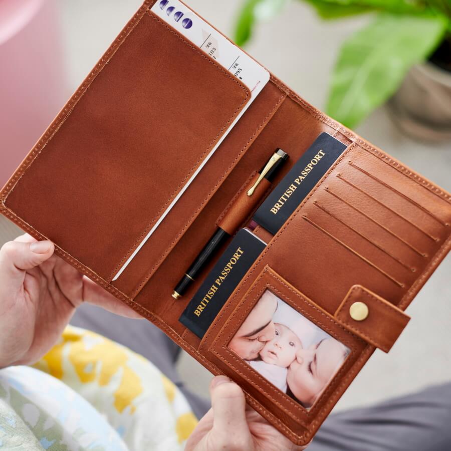 Personalized Leather Travel Wallet Organizer Travel Wallet 